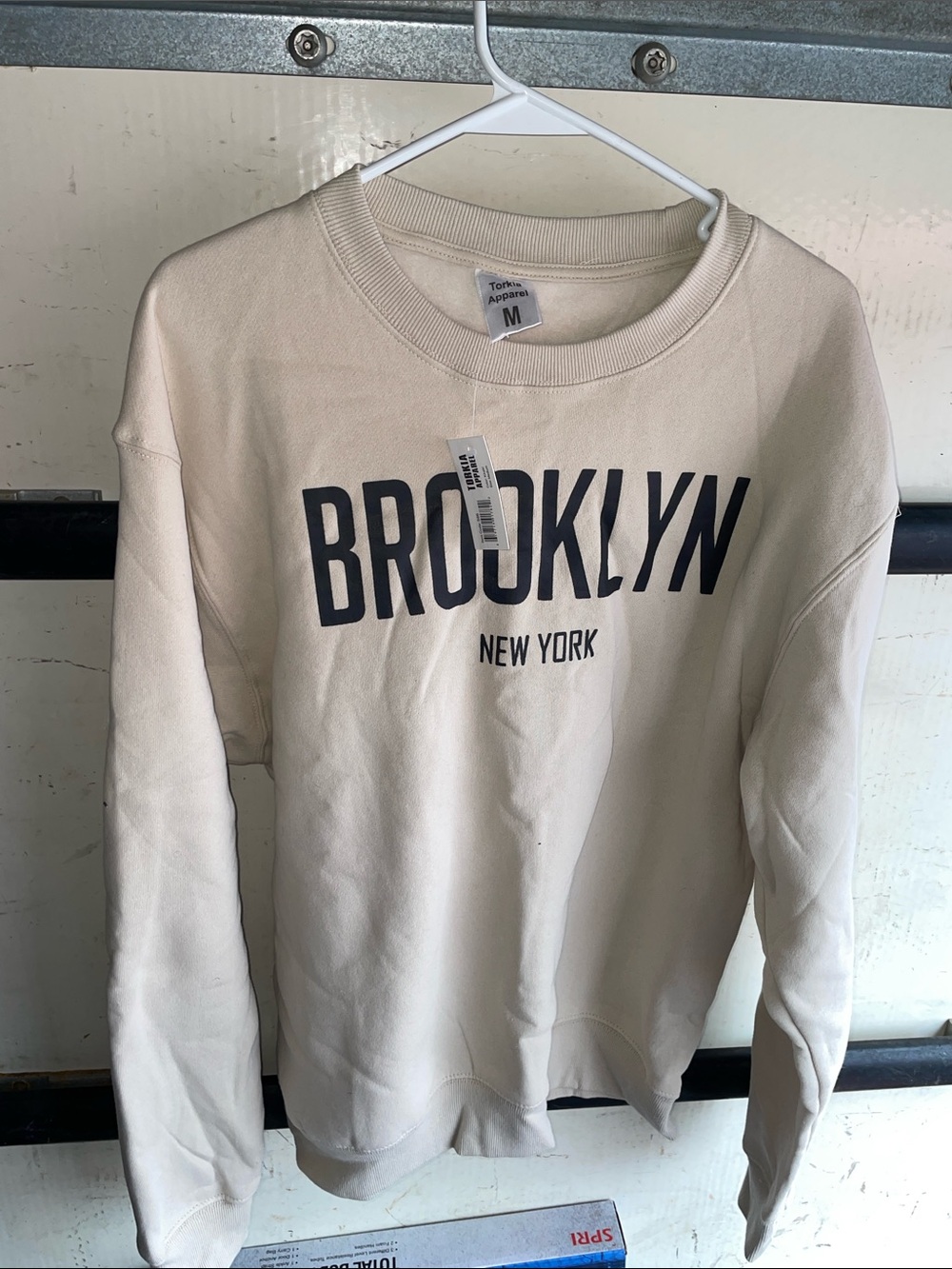 Brooklyn Cloth Crewneck Sweatshirt - Cream with Black Print